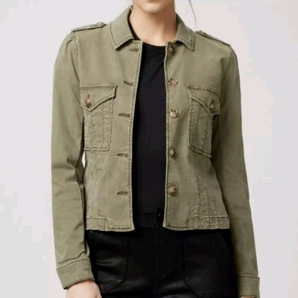 Paige Boho Boxy Cropped Pacey Jacket  Vintage Ivy Green Size Large New - Picture 1 of 8